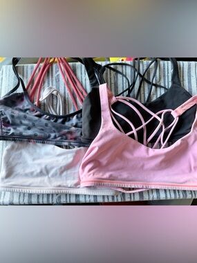 lululemon athletica Strappy Sports Bras in Black, Gray, Light Pink